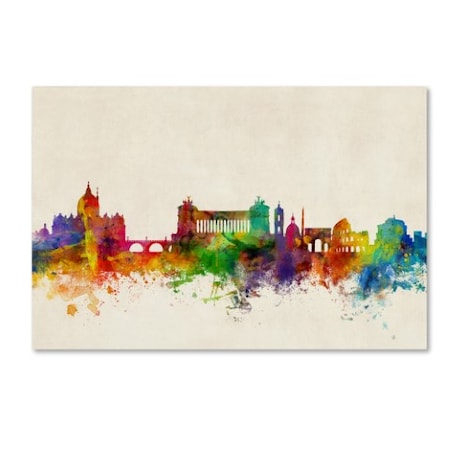 Michael Tompsett 'Rome Italy Skyline Beige' Canvas Art,22x32